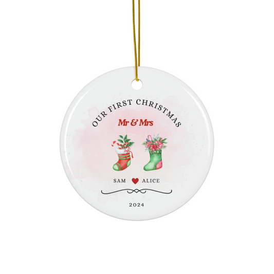 2024 Personalized First Christmas Married Ornament