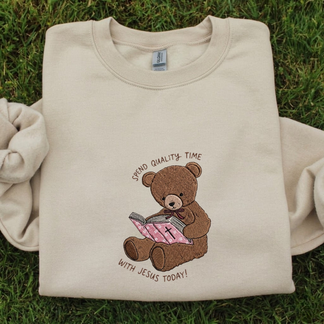 Spend Quality Time With Jesus Today Embroidered Shirt