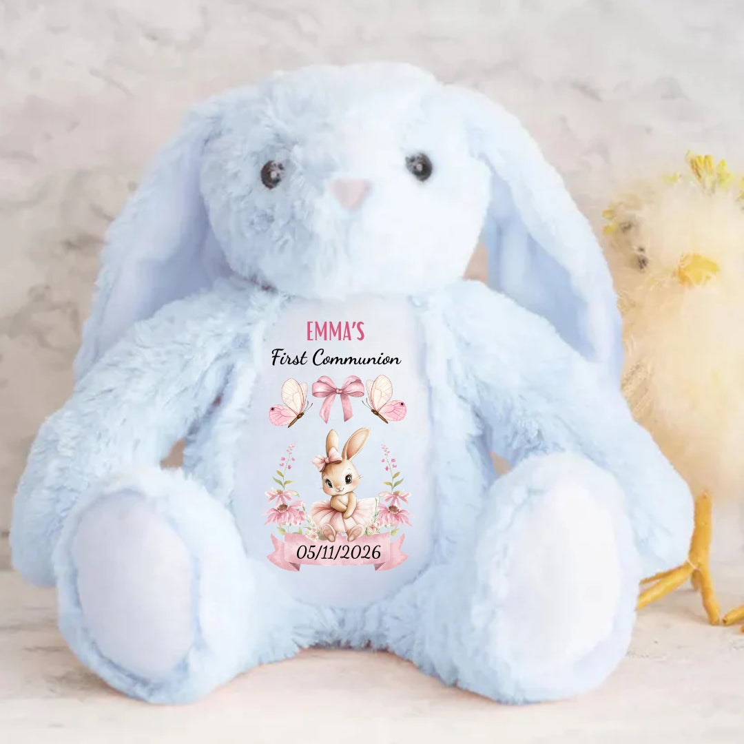 First Communion Gift - Personalized Stuffed Bunny