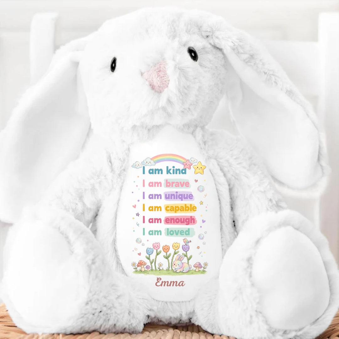 I Am Kind Brave Unique Personalized Stuffed Bunny