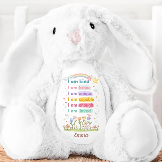 I Am Kind Brave Unique Personalized Stuffed Bunny
