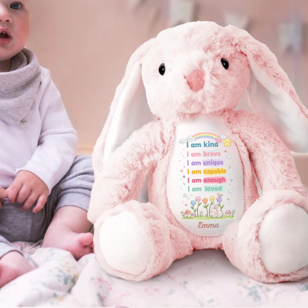 I Am Kind Brave Unique Personalized Stuffed Bunny