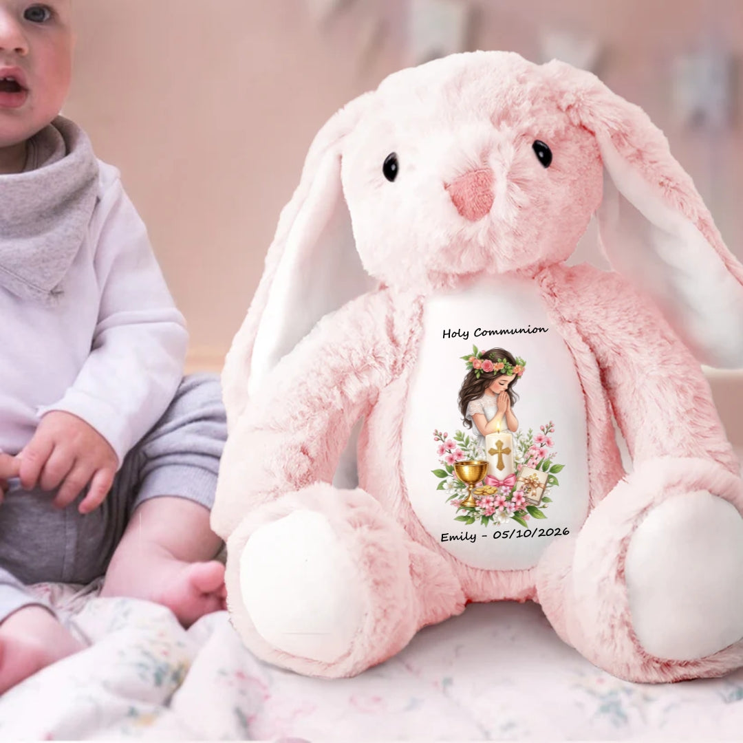 Holy Communion Gift Custom Name/Date Stuffed Bunny