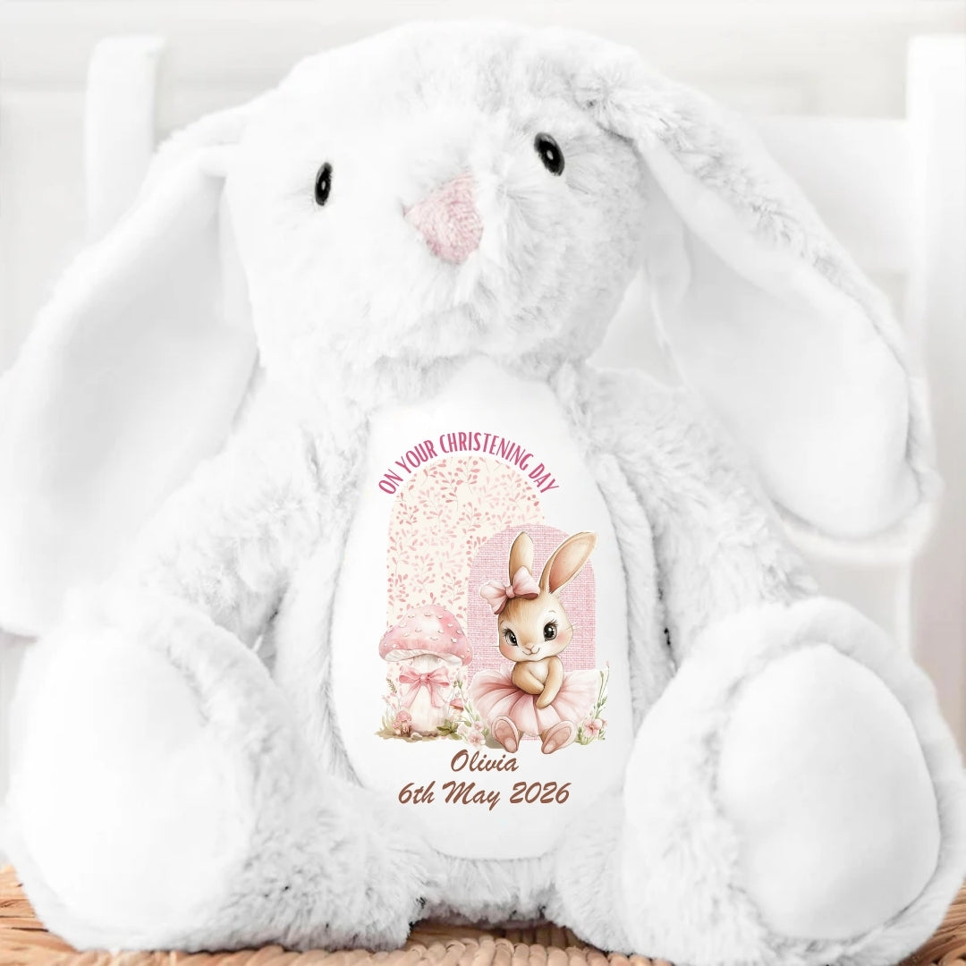 On Your Christening Day Stuffed Bunny