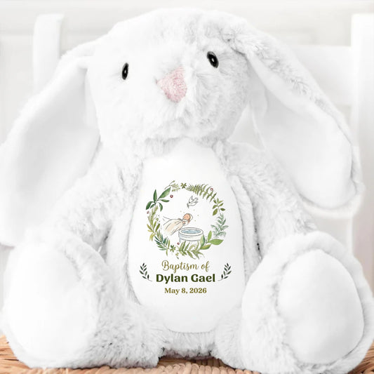 Baptism Stuffed Bunny Personalized Gift