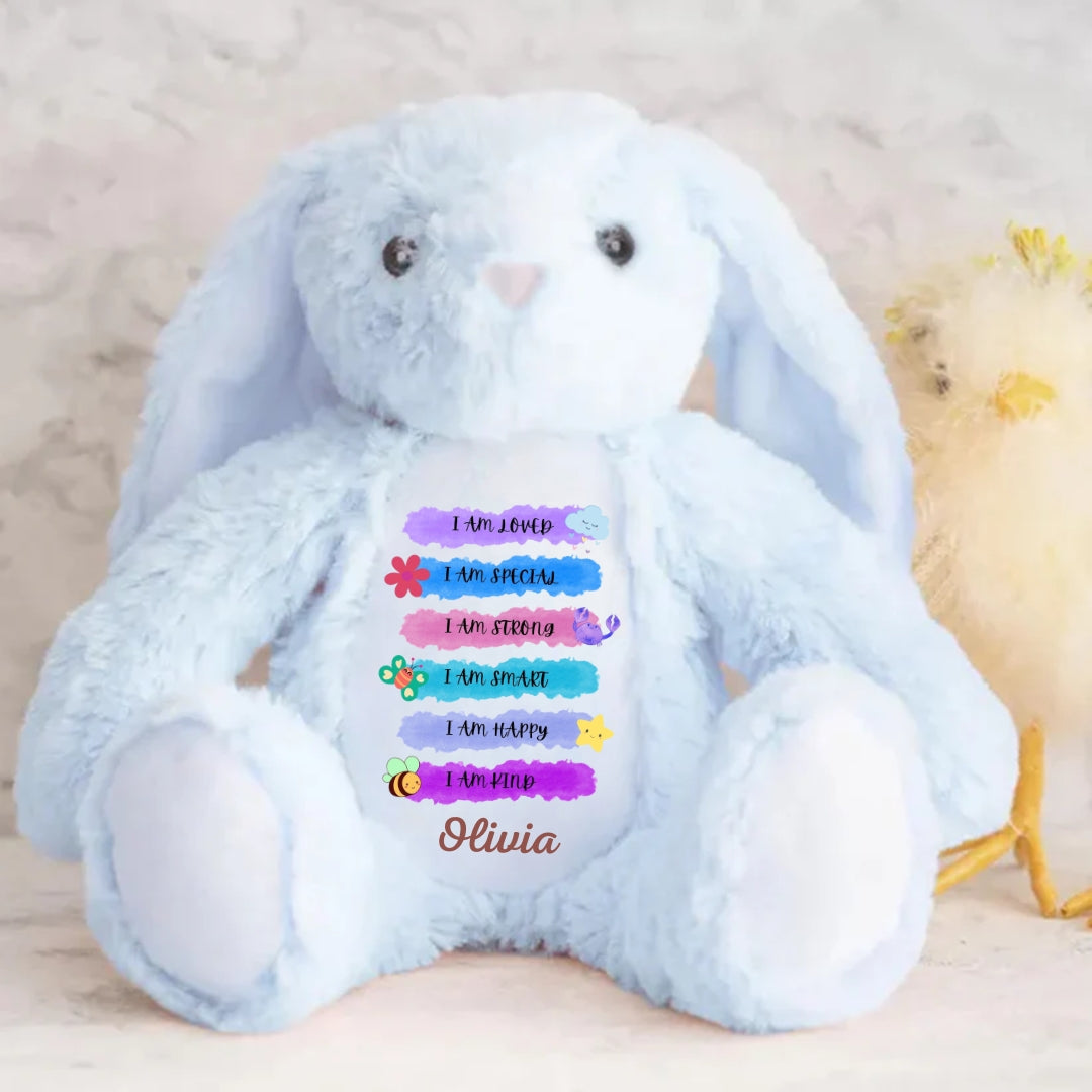 I Am Loved Strong Personalized Stuffed Bunny