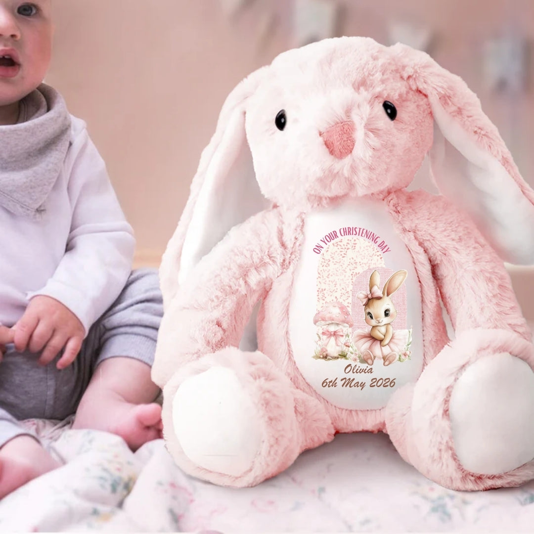 On Your Christening Day Stuffed Bunny