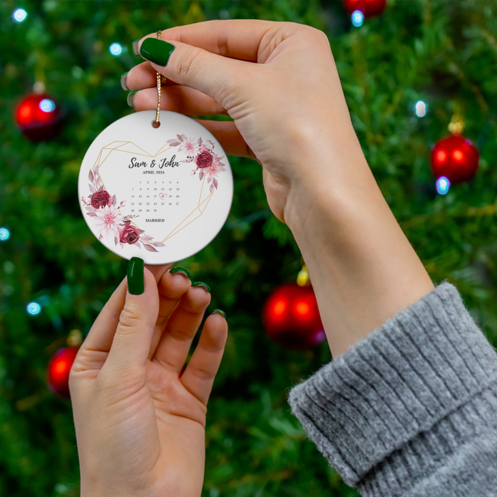 2024 Personalized First Christmas Married Ornament
