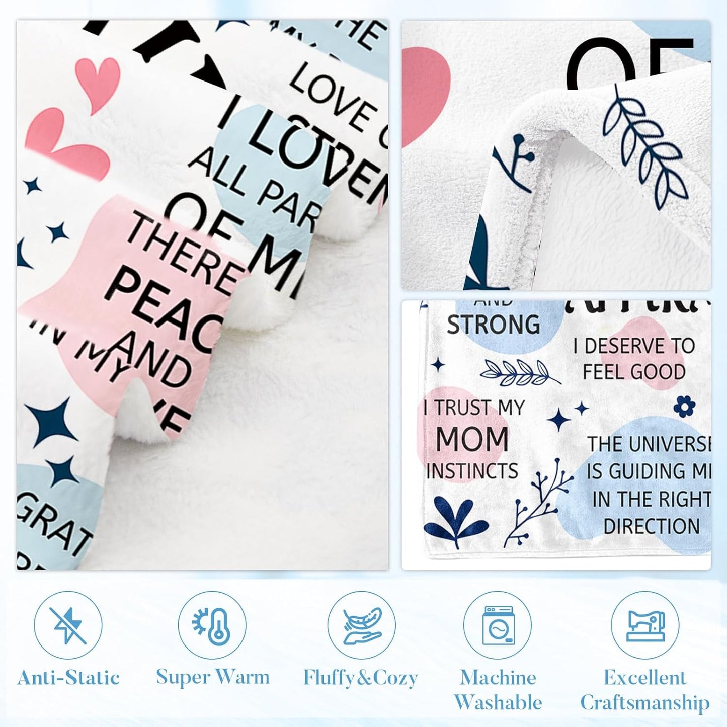 Mom Daily Affirmation Blanket Gifts for Moms