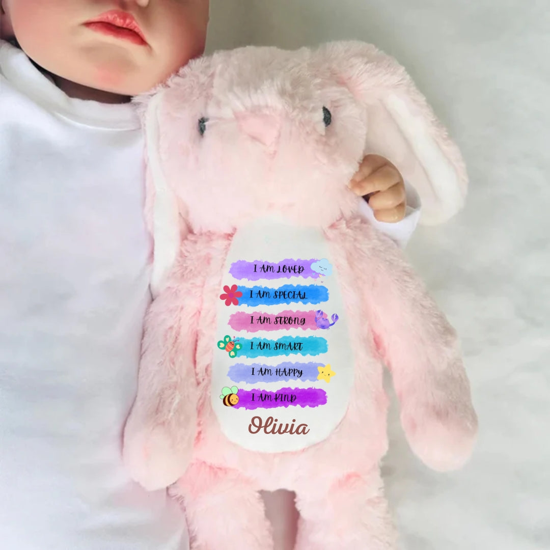 I Am Loved Strong Personalized Stuffed Bunny
