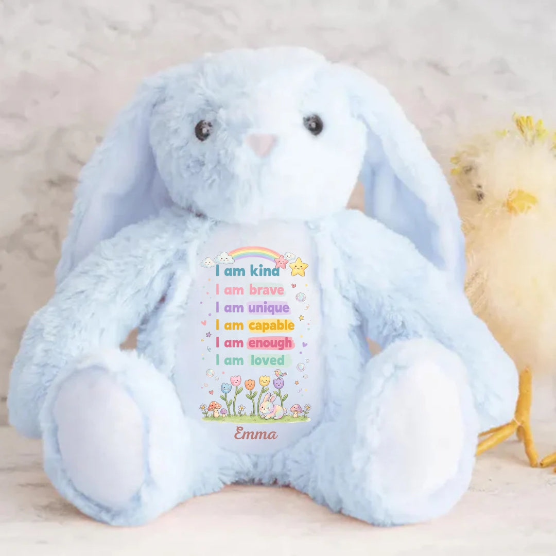 I Am Kind Brave Unique Personalized Stuffed Bunny