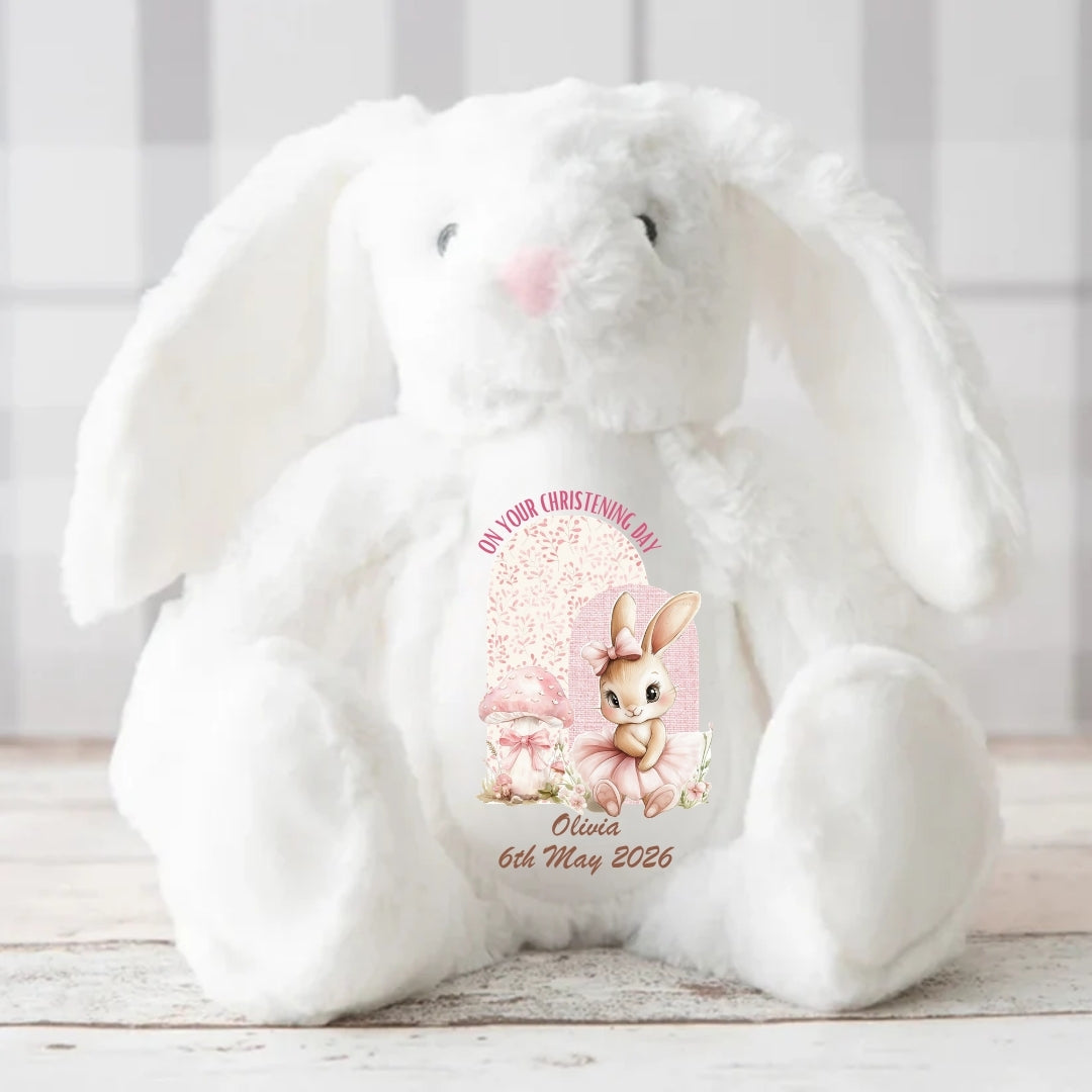 On Your Christening Day Stuffed Bunny