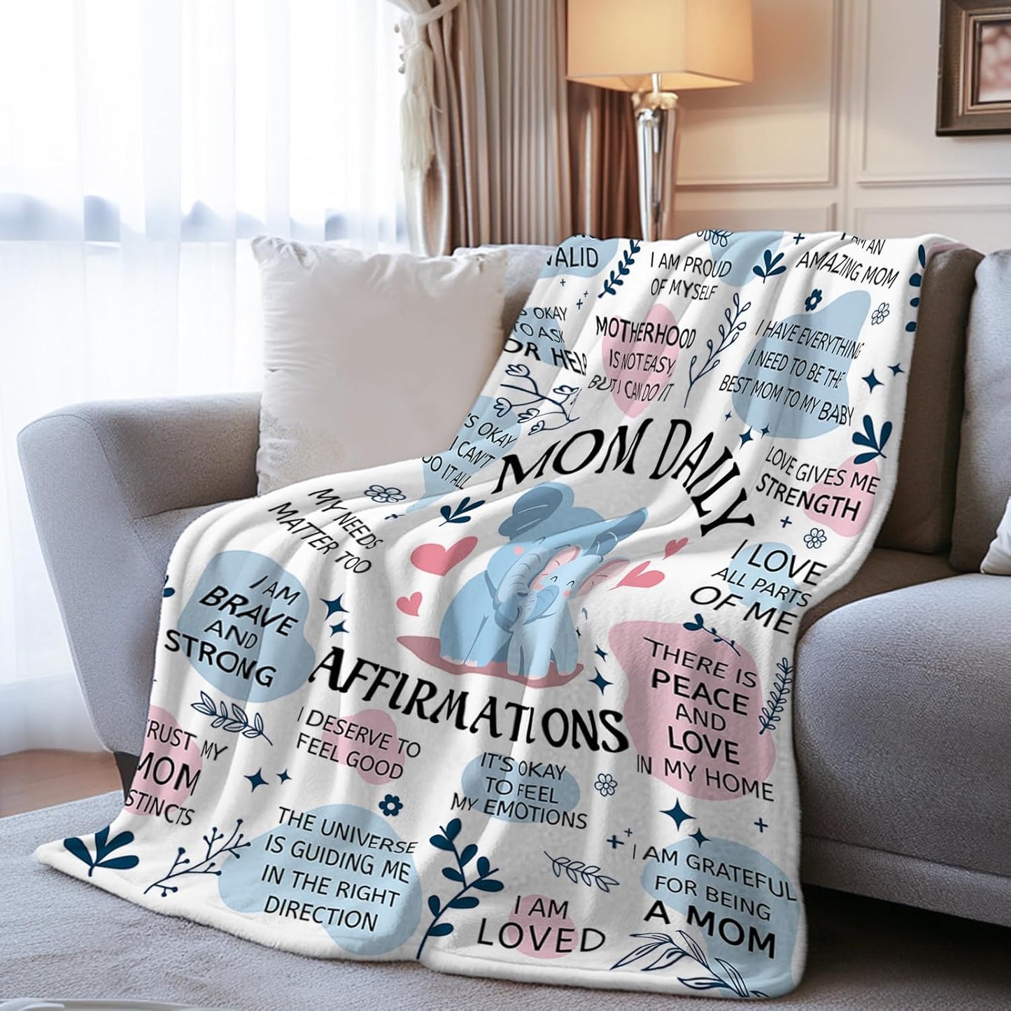 Mom Daily Affirmation Blanket Gifts for Moms