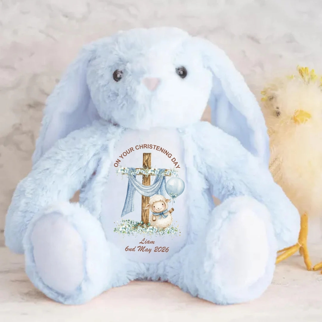 On Your Christening Day Stuffed Bunny Personalized Gift