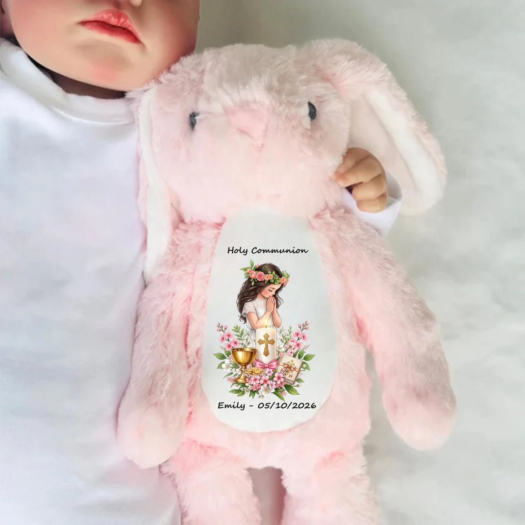 Holy Communion Gift Custom Name/Date Stuffed Bunny