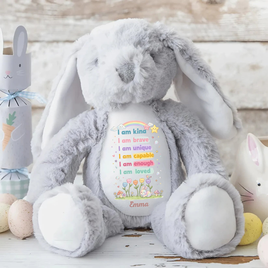 I Am Kind Brave Unique Personalized Stuffed Bunny
