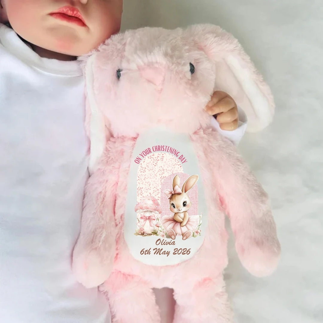 On Your Christening Day Stuffed Bunny