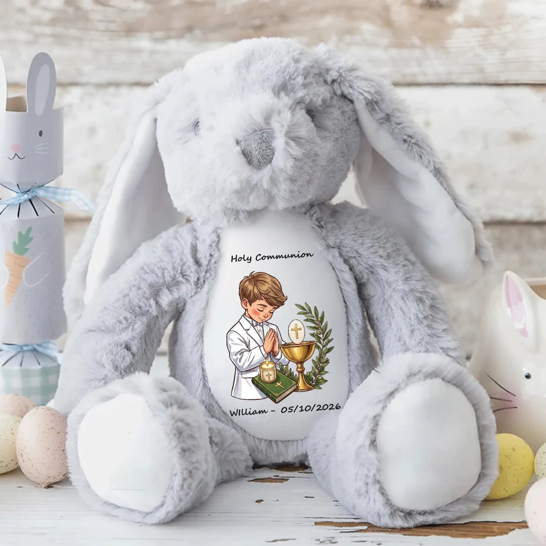 Holy Communion Gift Custom Name/Date Stuffed Bunny