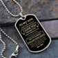 Son Dog Tag - To My Son My Lover Dog Tag Chain Necklace (Remember I will.) B0BMVP857M