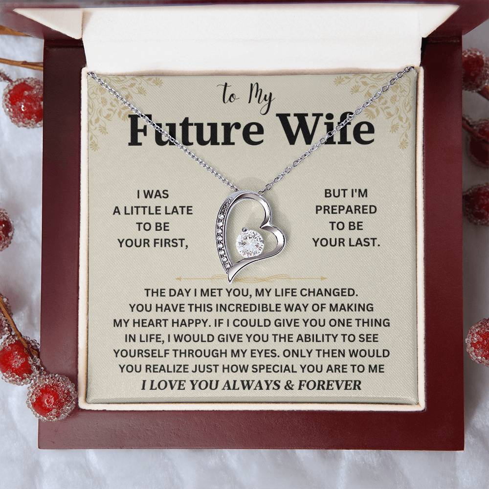 Sugar Spring - 'To My Future Wife' Necklace: Elegant Pendant Gift with Luxury Box - A Heartfelt Token for Your Soon-to-be Bride B0CN1P9B3M
