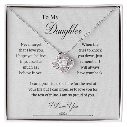 To My Beautiful Daughter Love Knot Necklace B0BLNF4HN9