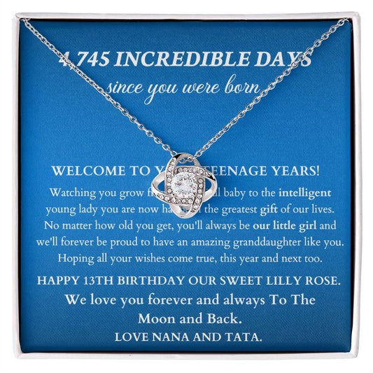 Granddaughter 13th birthday gift from grandparents, To Lilly Clauer