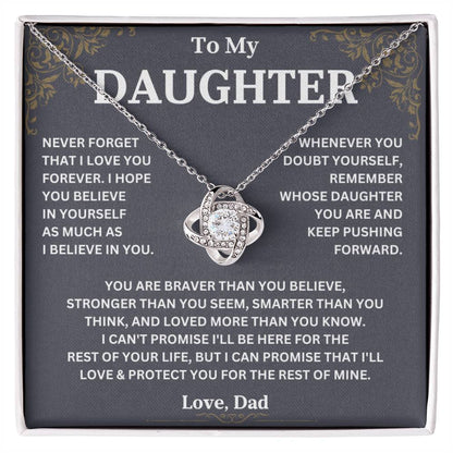 Sugar Spring - 'To My Daughter' Necklace from Dad: Premium Quality Pendant Jewelry Gift for Daughter - Elegant & Timeless Keepsake
