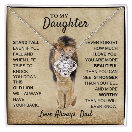 To My Beautiful Daughter Love Knot Necklace B0BLNDR3RX