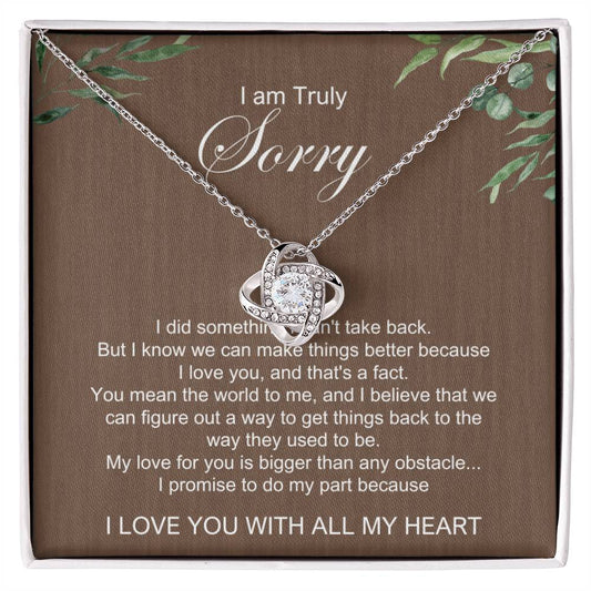 I'm Sorry Gift, Apology Necklace For Wife Girlfriend, Love Knot B0BLLXRLP8