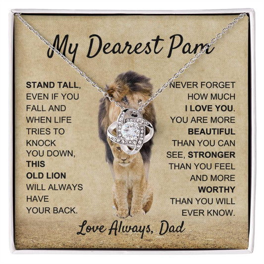 To  My Beautiful Daughter Love Knot Necklace Pam Morus