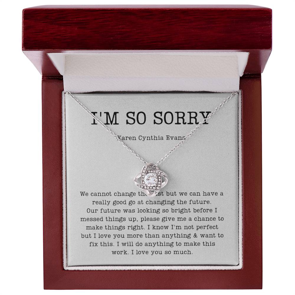 I'm Sorry Gift, Apology Necklace For Karen Evans