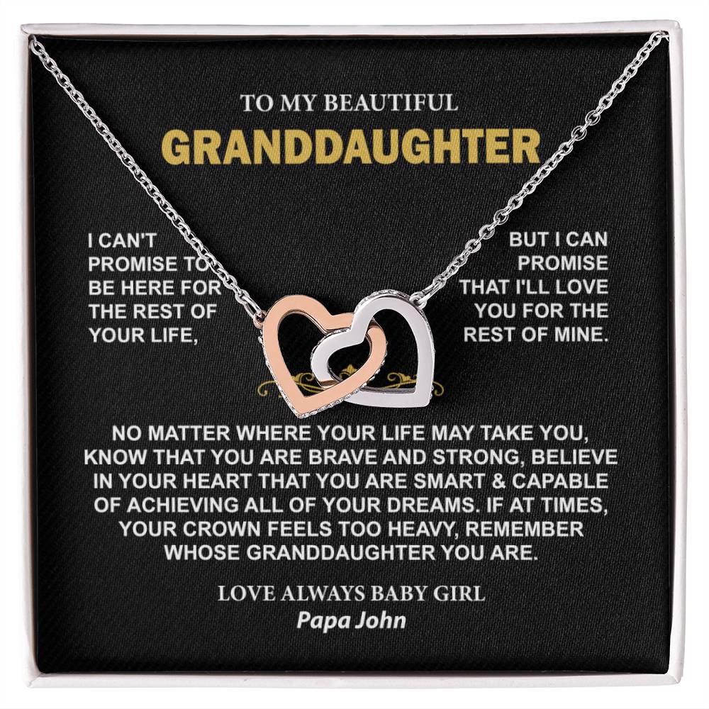 To My Granddaughter Necklace John F Rouanzoin