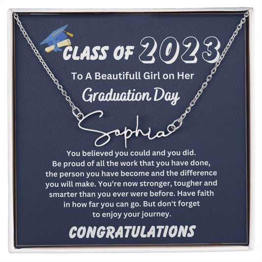 Custom Name Necklace Personalized Graduation Necklace For Her 2023 - College Graduation Gifts Gor Her 2023 - Masters Degree Graduation Gifts