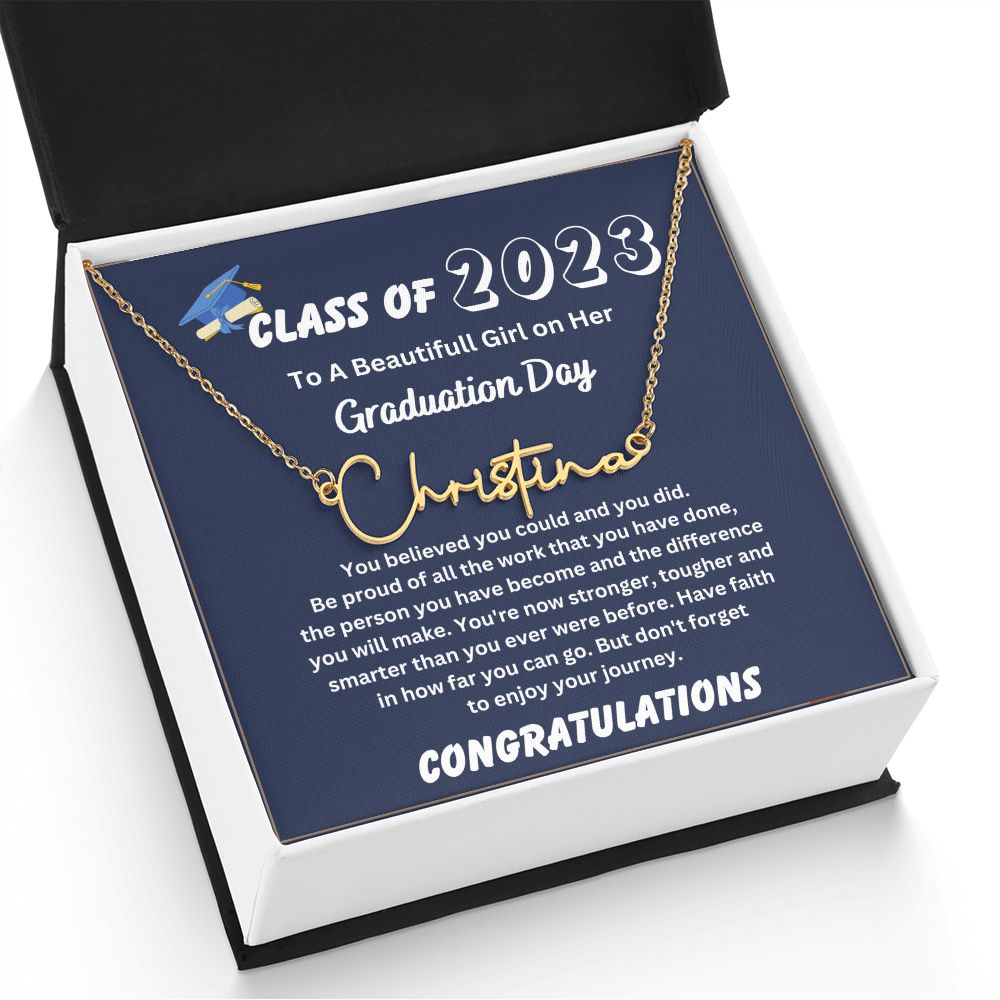 Custom Name Necklace Personalized Graduation Necklace For Her 2023 - College Graduation Gifts Gor Her 2023 - Masters Degree Graduation Gifts