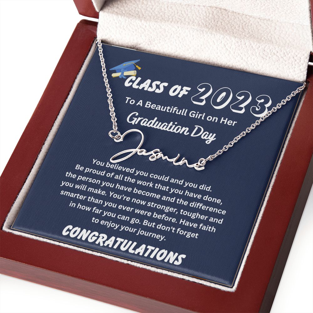 Custom Name Necklace Personalized Graduation Necklace For Her 2023 - College Graduation Gifts Gor Her 2023 - Masters Degree Graduation Gifts