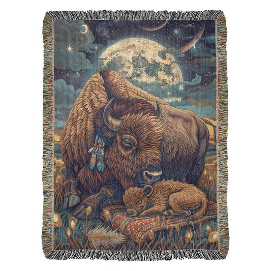 Moonlit Buffalo Woven Blanket-SO