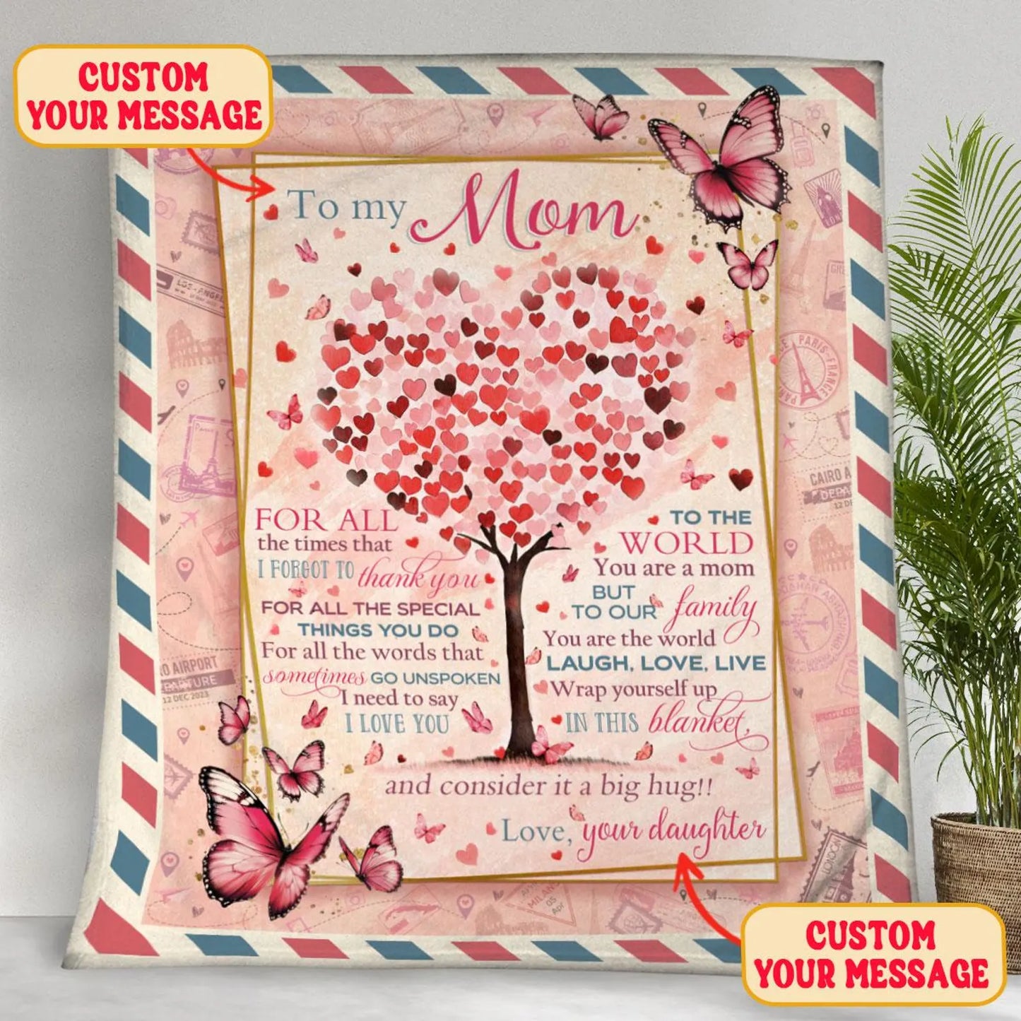 Personalized To My Mom Blanket