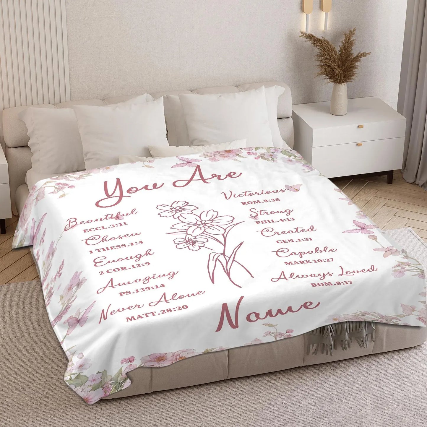 Personalized You Are Bible Verse Blanket