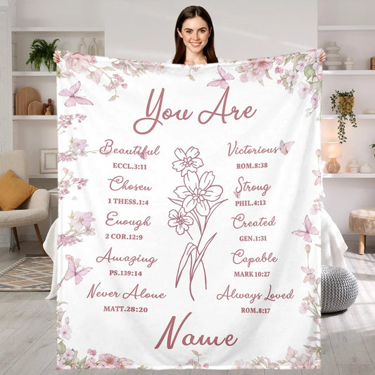 Personalized You Are Bible Verse Blanket