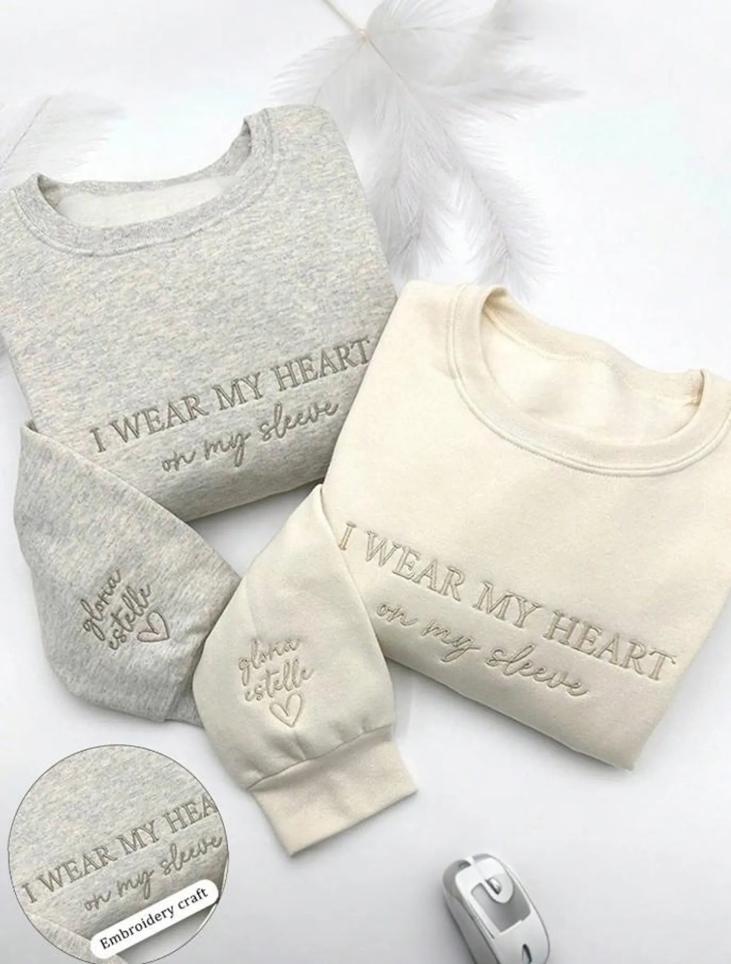 I Wear My Heart on My Sleeve Mother’s Day Embroidered Shirt