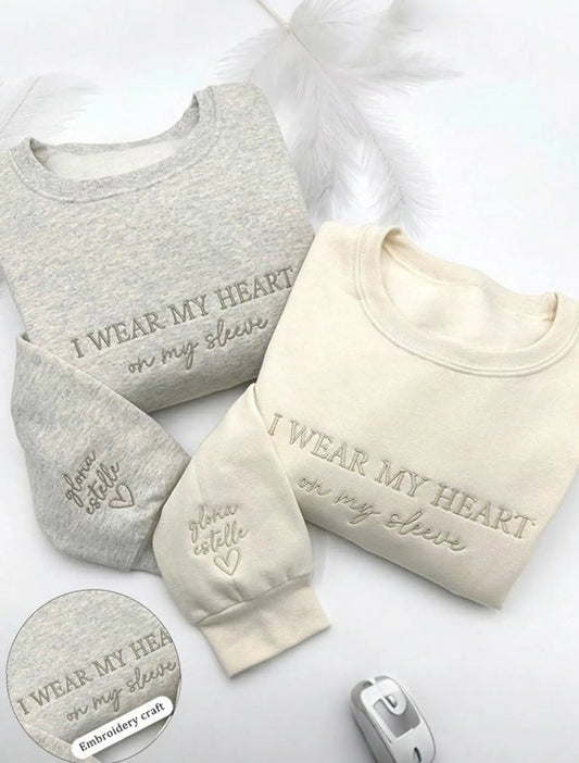 I Wear My Heart on My Sleeve Mother’s Day Embroidered Shirt