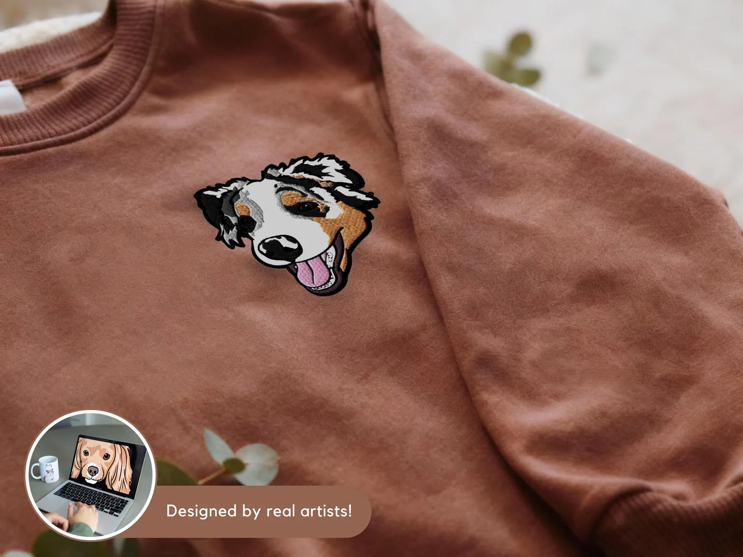 Custom Pet Portrait Embroidered Shirt
