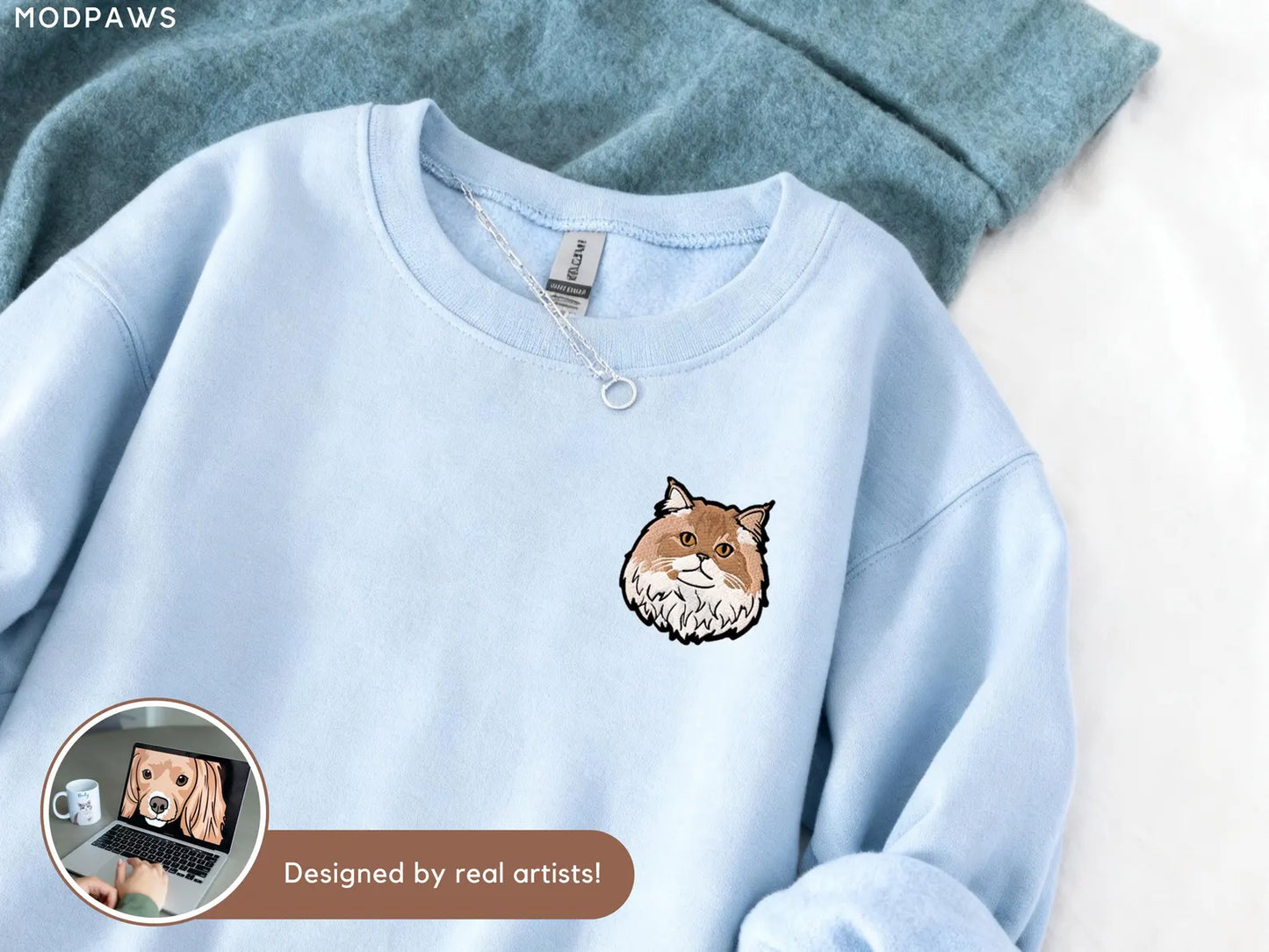 Custom Pet Portrait Embroidered Shirt