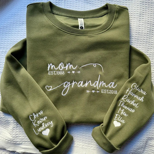 Custom Embroidered From Mom to Grandma Shirt