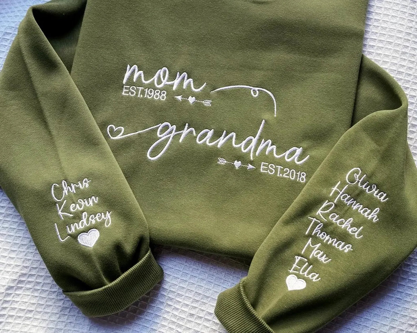 Custom Embroidered From Mom to Grandma Shirt