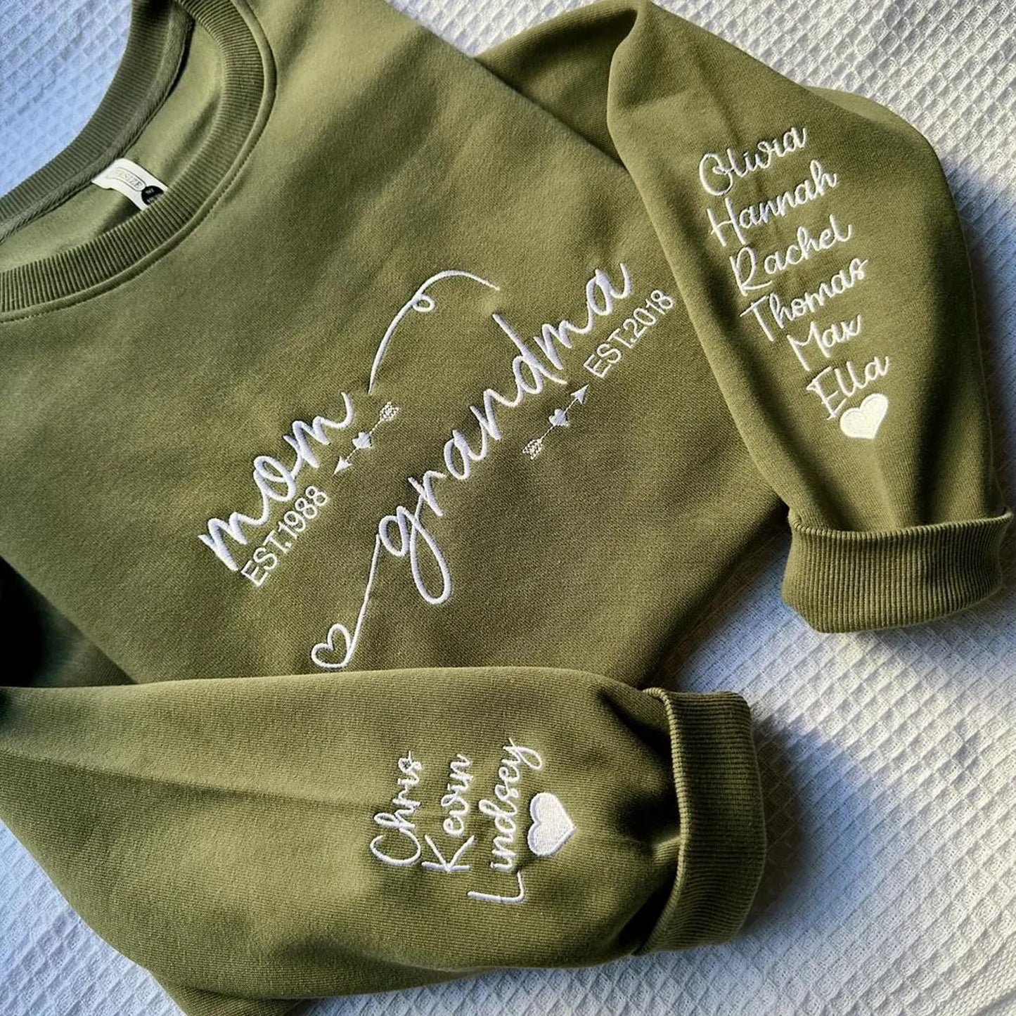 Custom Embroidered From Mom to Grandma Shirt