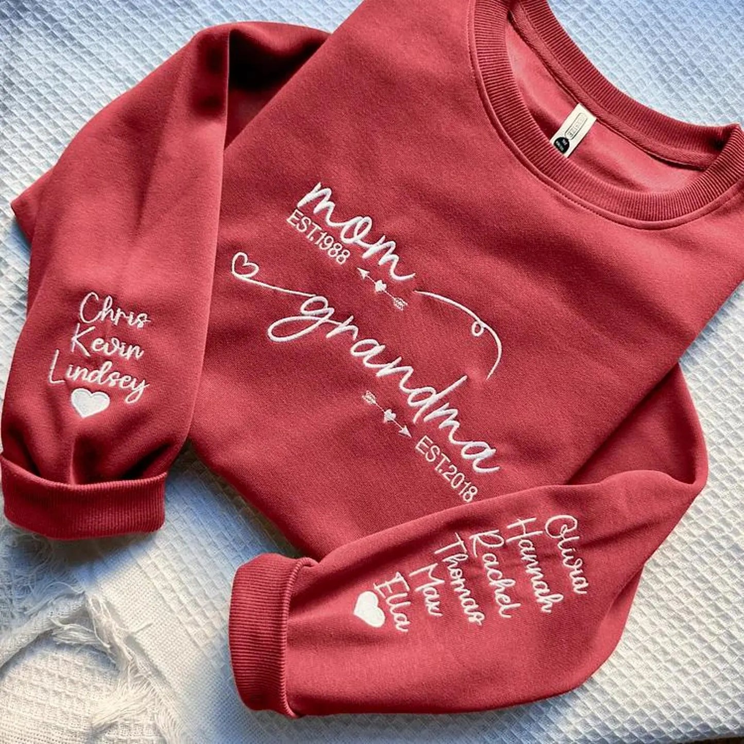Custom Embroidered From Mom to Grandma Shirt