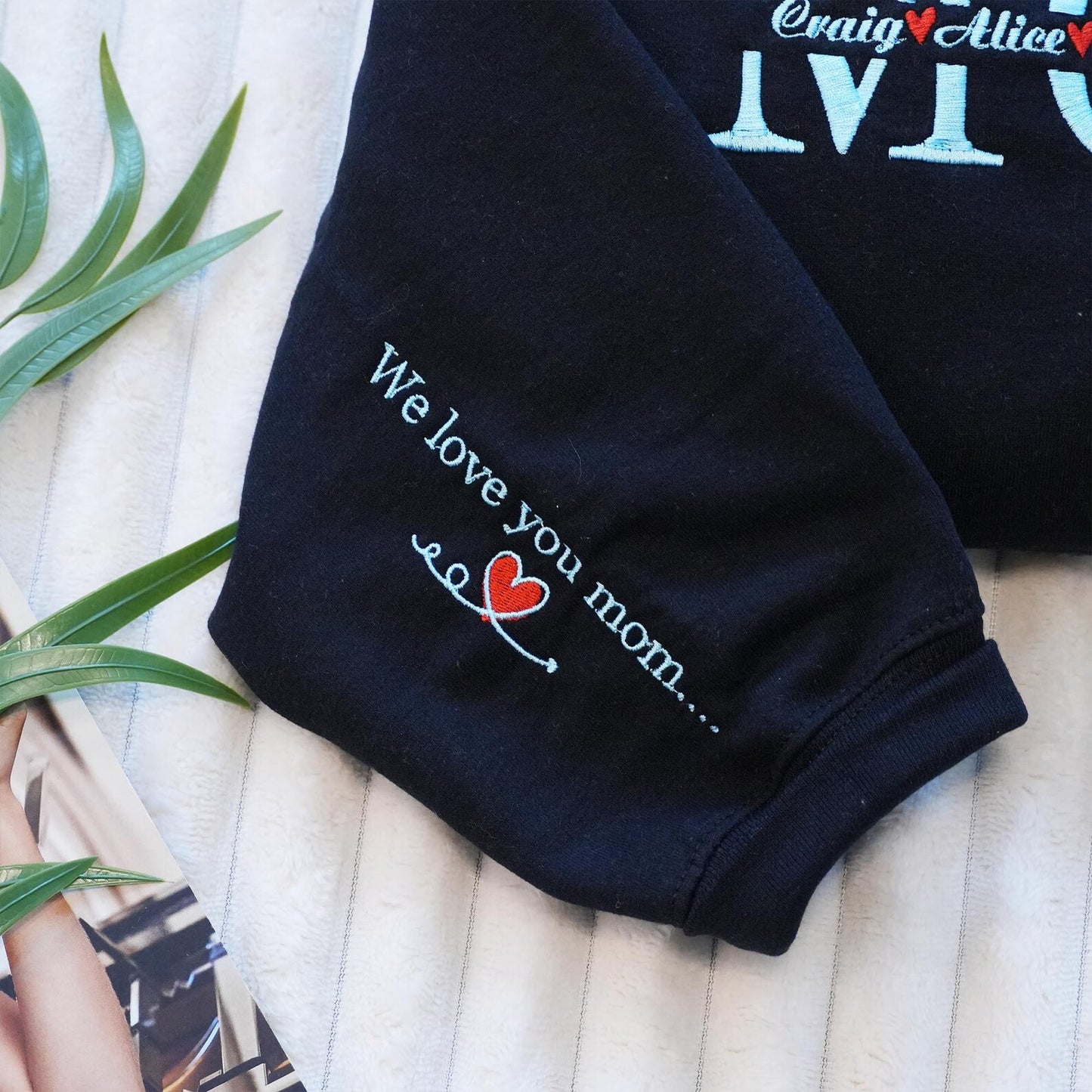 Embroidered Mom with Kid Name Shirt