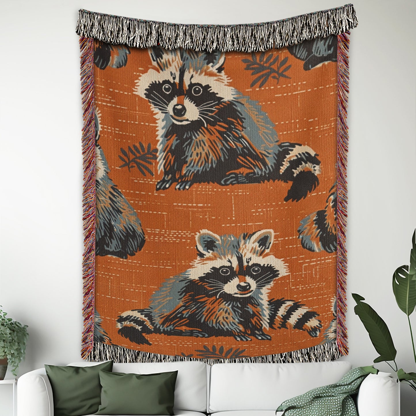 Raccoon Grove Woven Blanket