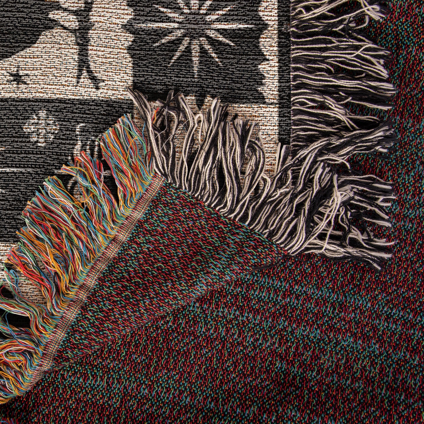 Black Crow Moon Woven Blanket